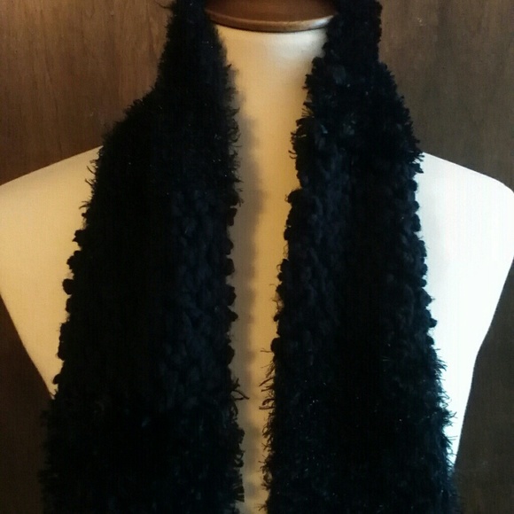 Black sparkly super soft long scarf never worn - Picture 2 of 3